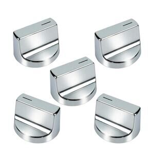 W11366438 Knob Replacements  Whirlpool Stove Oven Gas Range Knobs Silver 5 Pack